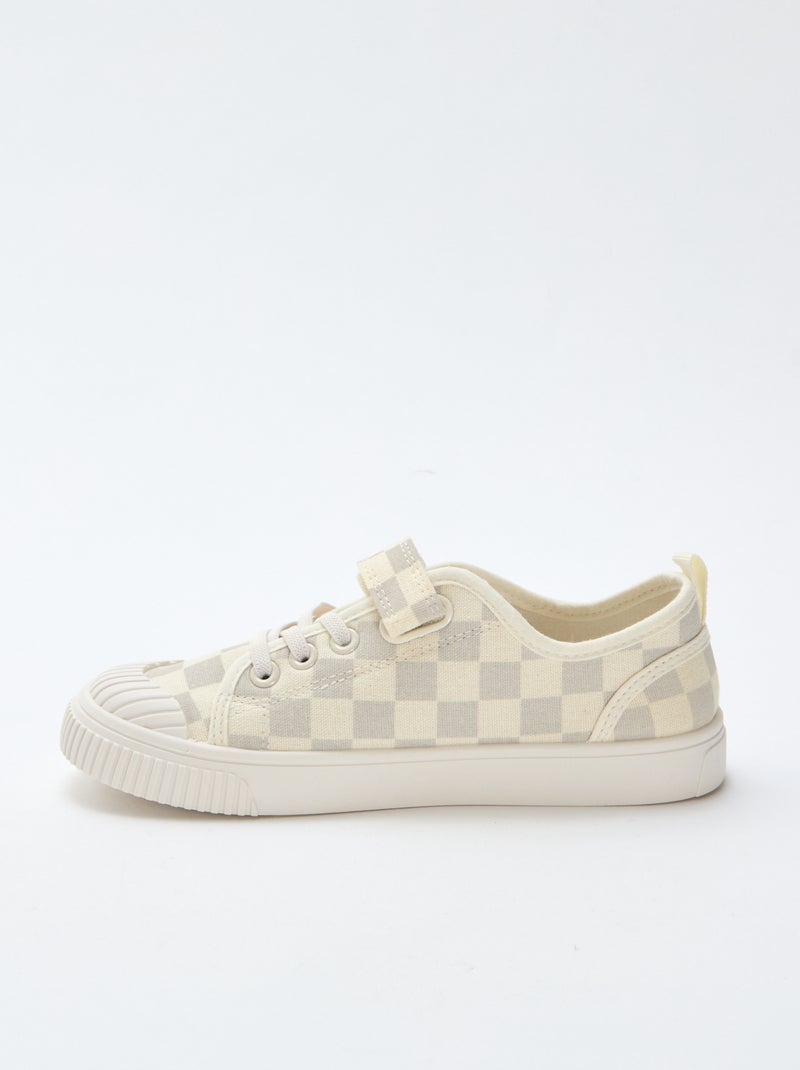 Zapatillas bajas con velcro en lona Gris - Kiabi