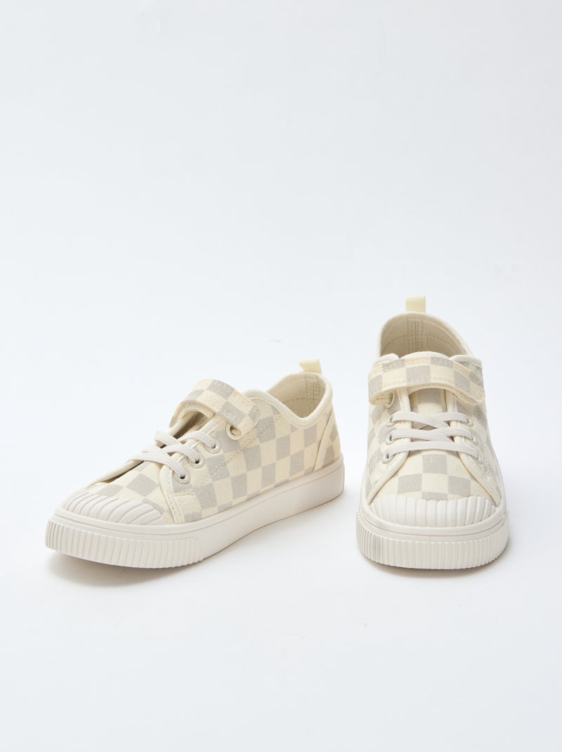 Zapatillas bajas con velcro en lona Gris - Kiabi