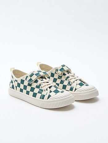 Zapatillas bajas con velcro en lona