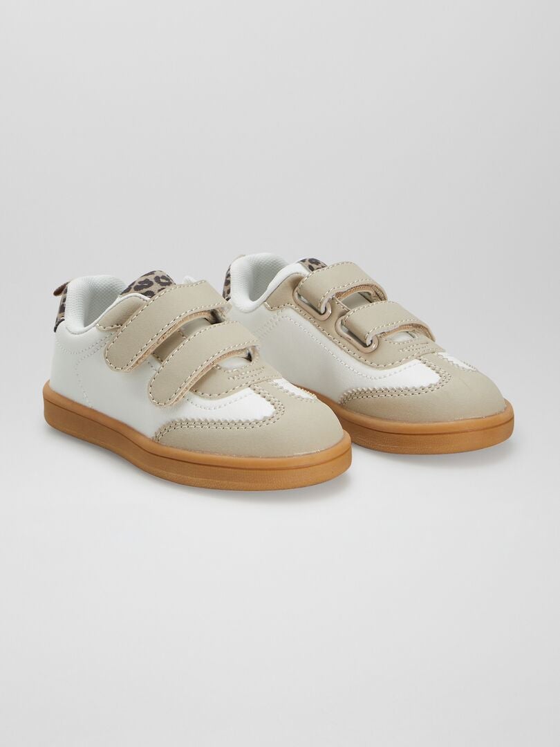 Zapatillas bajas con velcros blanco - Kiabi