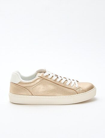 Zapatillas bajas de ante brillante