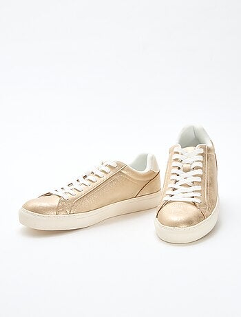 Zapatillas bajas de ante brillante