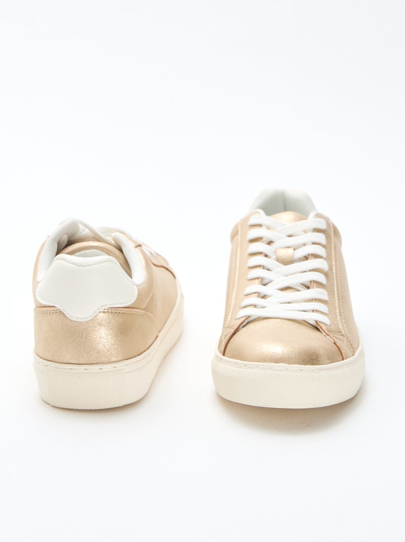 Zapatillas bajas de ante brillante Amarillo - Kiabi