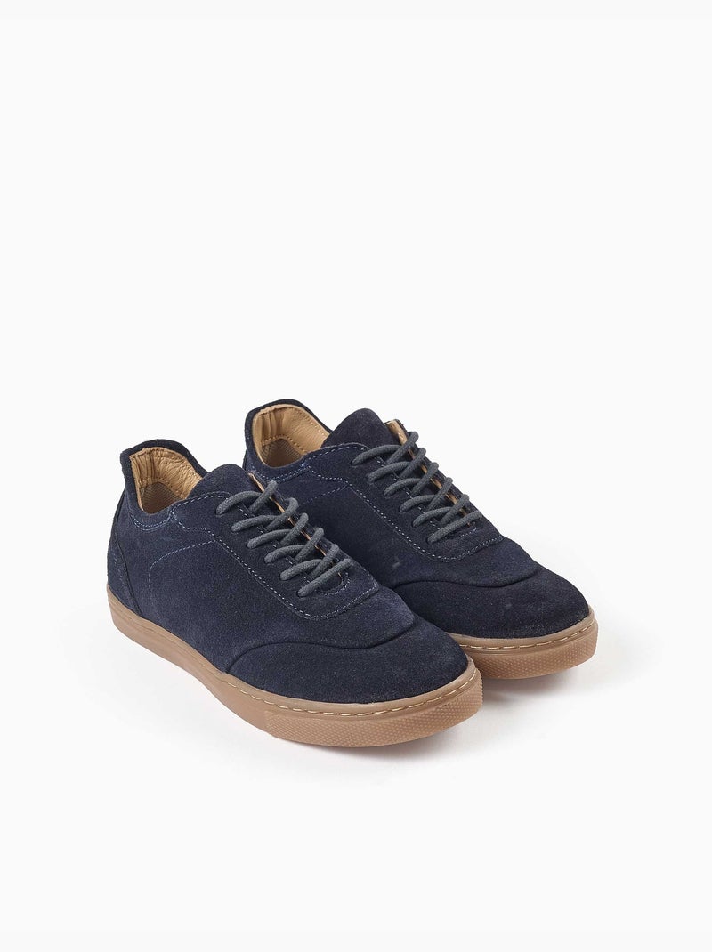 Zapatillas bajas de ante con cordones Azul Azul - Kiabi