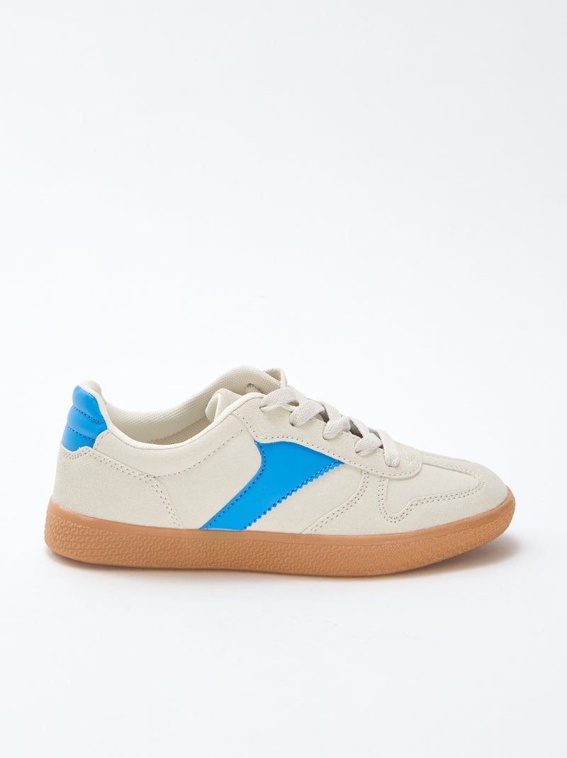 Zapatillas bajas de ante con detalle contrastante Azul - Kiabi