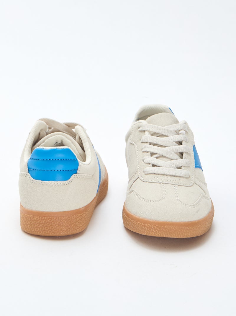Zapatillas bajas de ante con detalle contrastante Azul - Kiabi