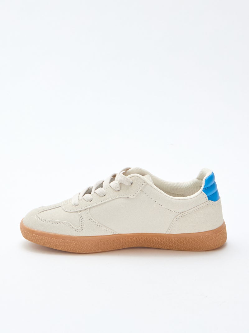 Zapatillas bajas de ante con detalle contrastante Azul - Kiabi
