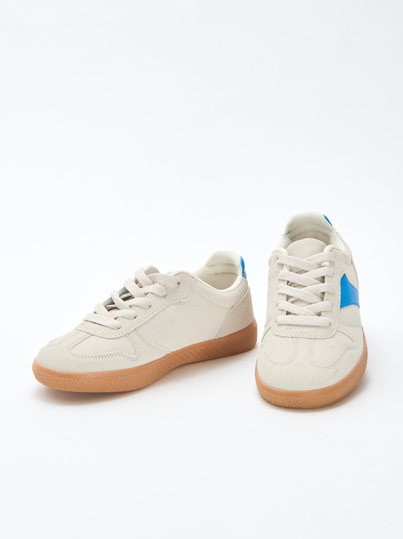 Zapatillas bajas de ante con detalle contrastante Azul - Kiabi
