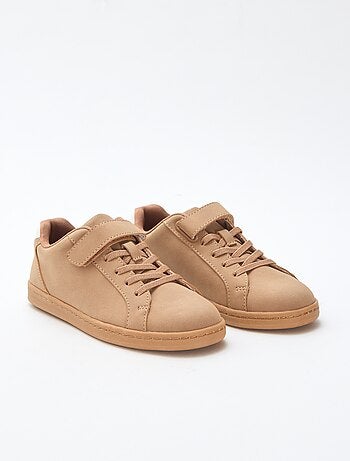 Zapatillas bajas de ante sintético con velcro