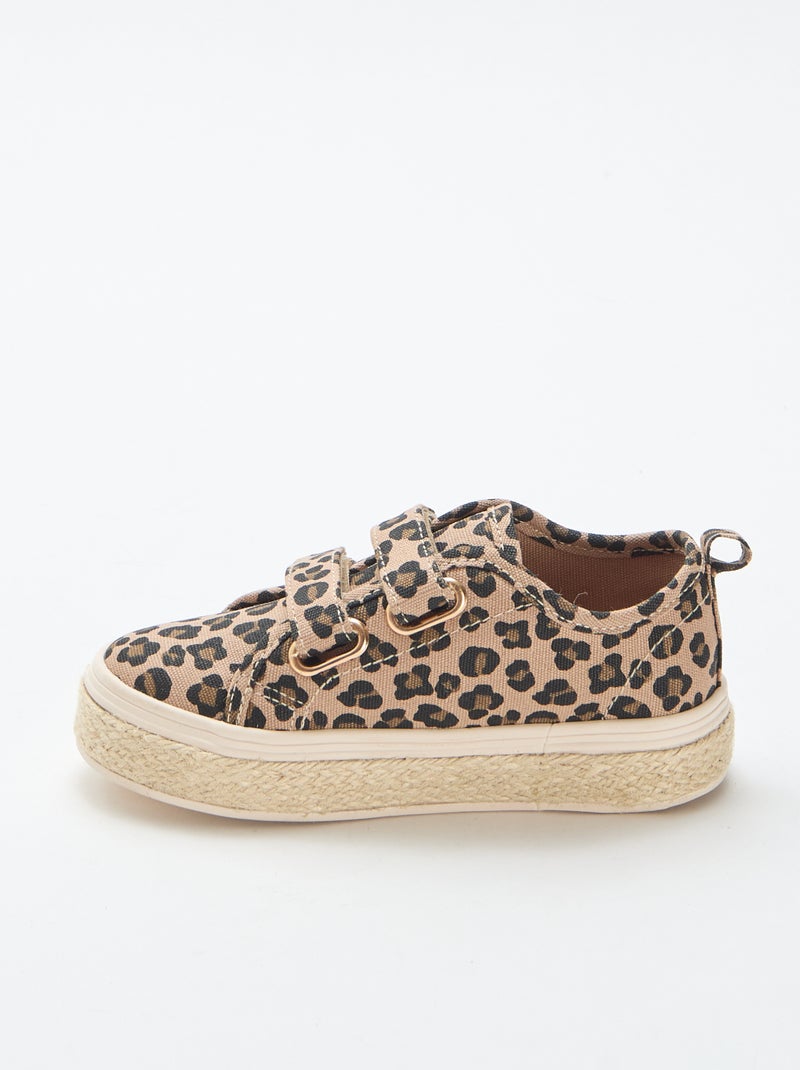 Zapatillas bajas de lona con suela de cuerda Marron - Kiabi