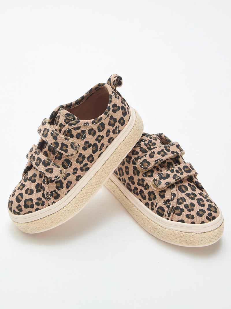 Zapatillas bajas de lona con suela de cuerda Marron - Kiabi