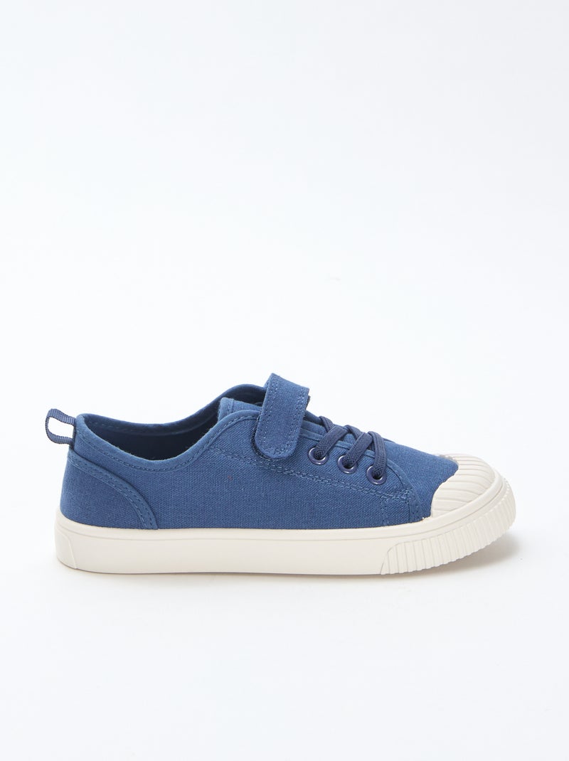 Zapatillas bajas de lona con velcro Azul - Kiabi