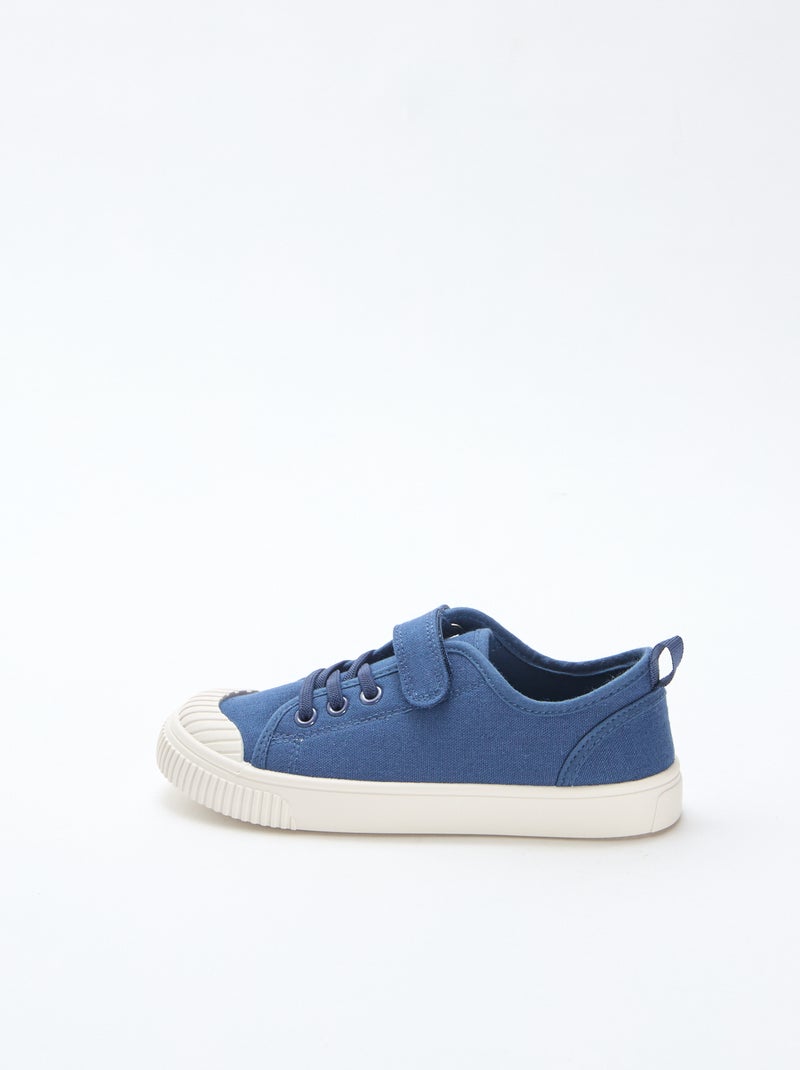 Zapatillas bajas de lona con velcro Azul - Kiabi
