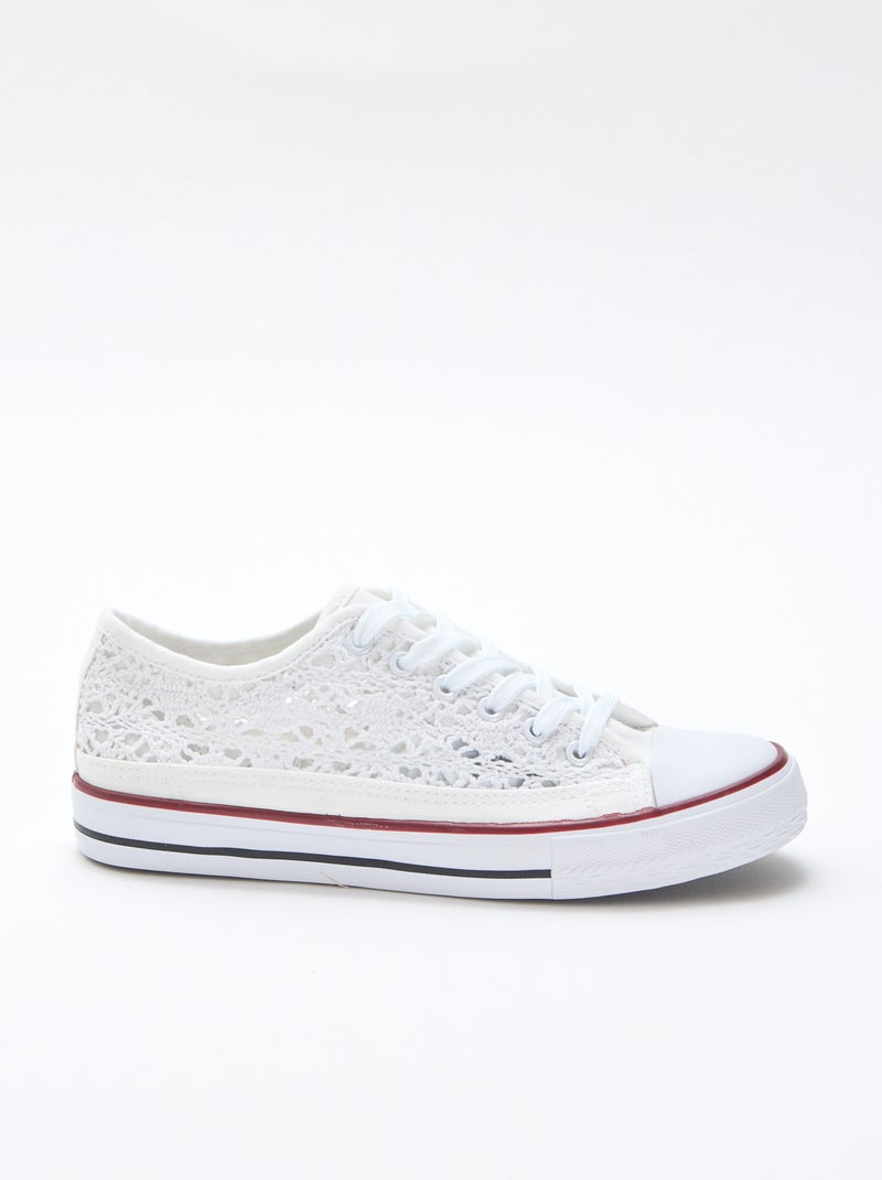 Zapatillas bajas de macramé Blanco - Kiabi