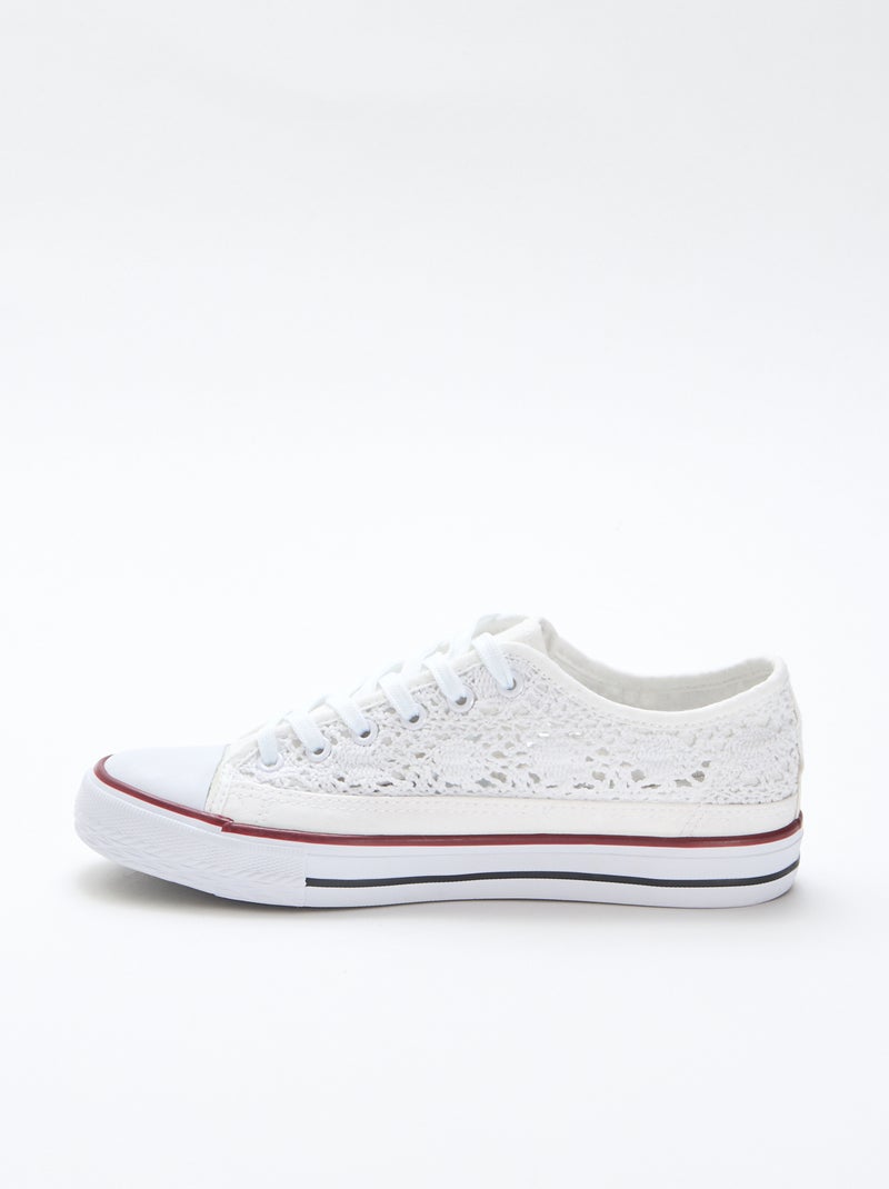 Zapatillas bajas de macramé Blanco - Kiabi