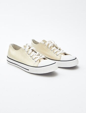 Zapatillas bajas de material sintético dorado