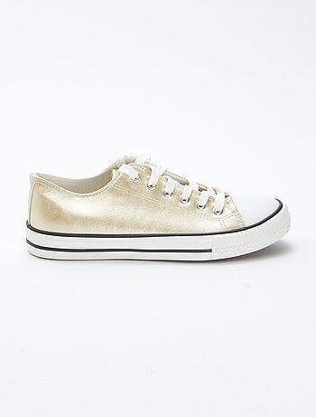 Zapatillas bajas de material sintético dorado