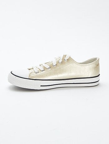 Zapatillas bajas de material sintético dorado