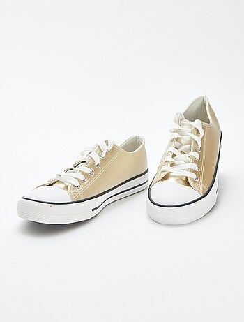 Zapatillas bajas de material sintético dorado