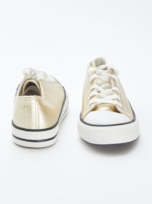 Zapatillas bajas de material sintético dorado - Kiabi