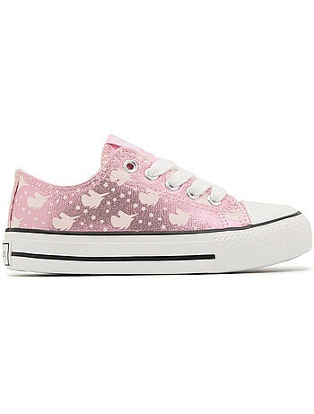 Zapatillas bajas de niña estampado unicornio y estrellas brillo oscuridad