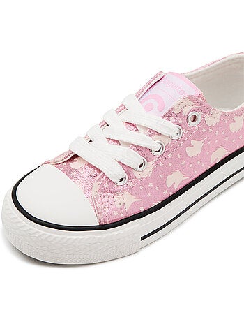 Zapatillas bajas de niña estampado unicornio y estrellas brillo oscuridad