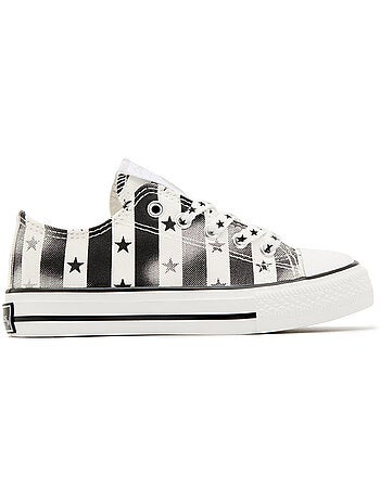 Zapatillas bajas de niños blanco y negro