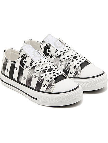 Zapatillas bajas de niños blanco y negro