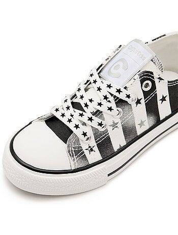 Zapatillas bajas de niños blanco y negro