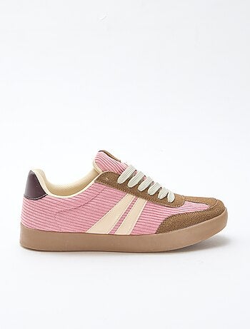Zapatillas bajas de pana con cordones
