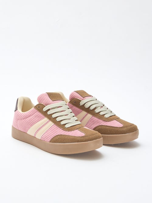 Zapatillas bajas de pana con cordones - Kiabi