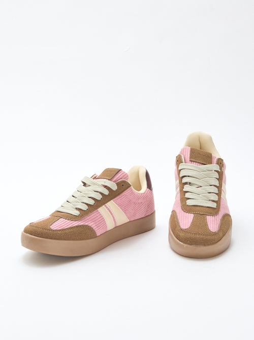 Zapatillas bajas de pana con cordones - Kiabi