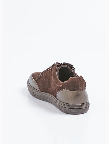 Zapatillas bajas de piel con cordones y cremalleras - Afibel