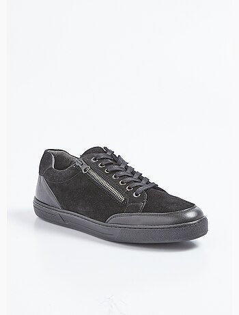 Zapatillas bajas de piel con cordones y cremalleras - Afibel