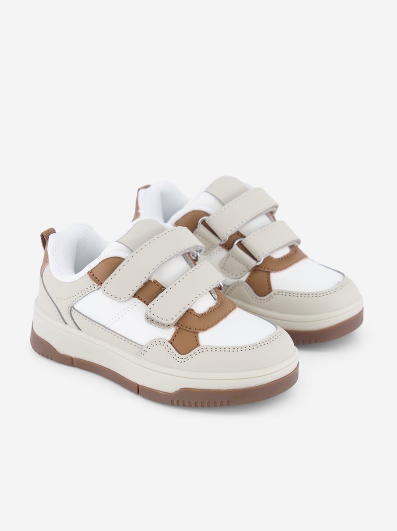 Zapatillas bajas de piel sintética Beige - Kiabi