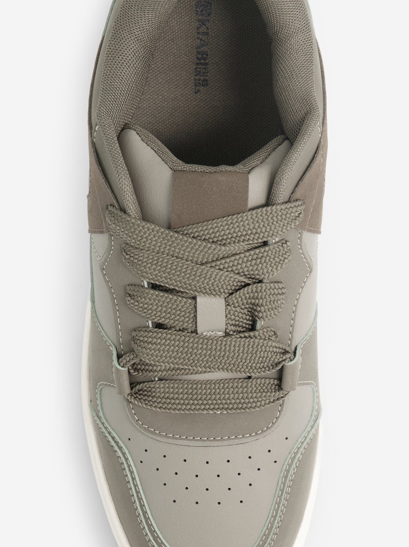 Zapatillas bajas de polipiel Kaki - Kiabi