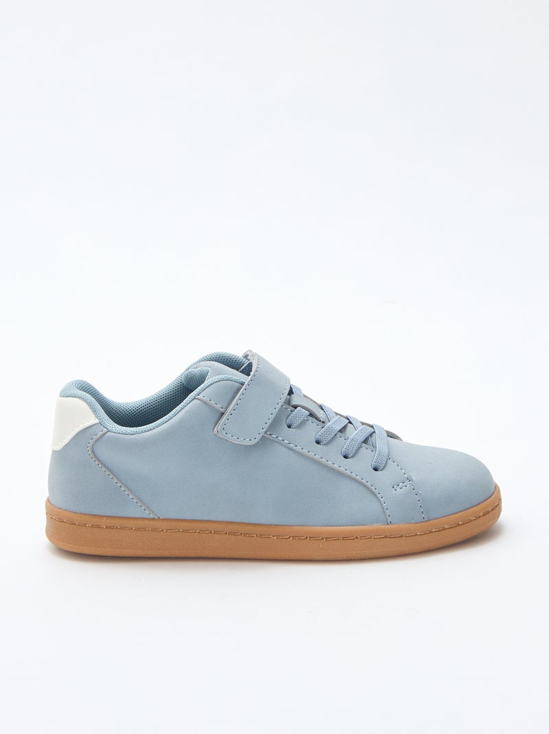 Zapatillas bajas de serraje bicolor Azul - Kiabi