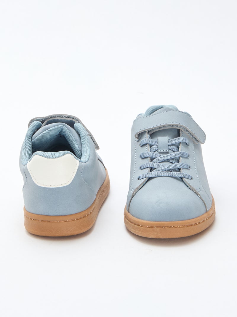 Zapatillas bajas de serraje bicolor Azul - Kiabi
