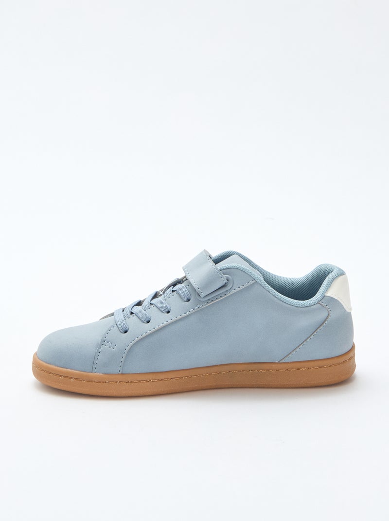 Zapatillas bajas de serraje bicolor Azul - Kiabi