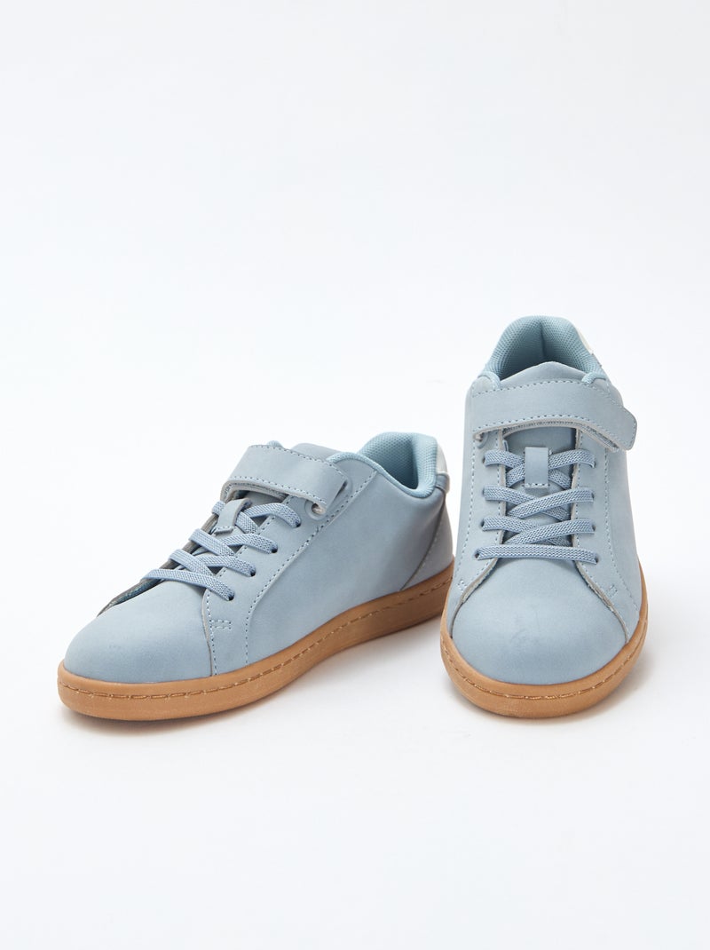 Zapatillas bajas de serraje bicolor Azul - Kiabi