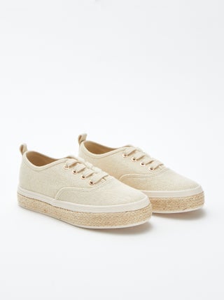 Zapatillas bajas de tejido con brillos
