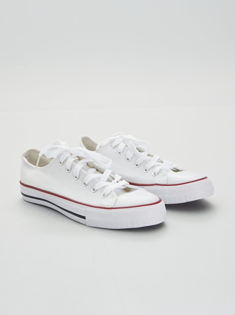 Zapatillas bajas de tela blanco - Kiabi