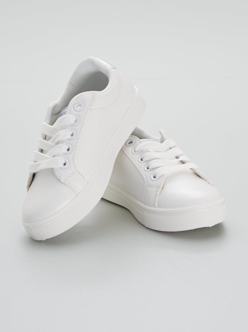 Zapatillas bajas efecto holográfico BLANCO - Kiabi
