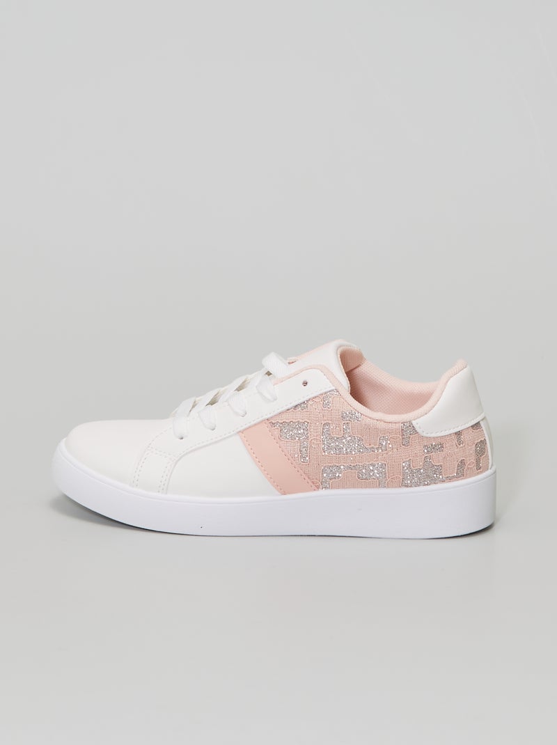 Zapatillas bajas en dos materiales ROSA - Kiabi