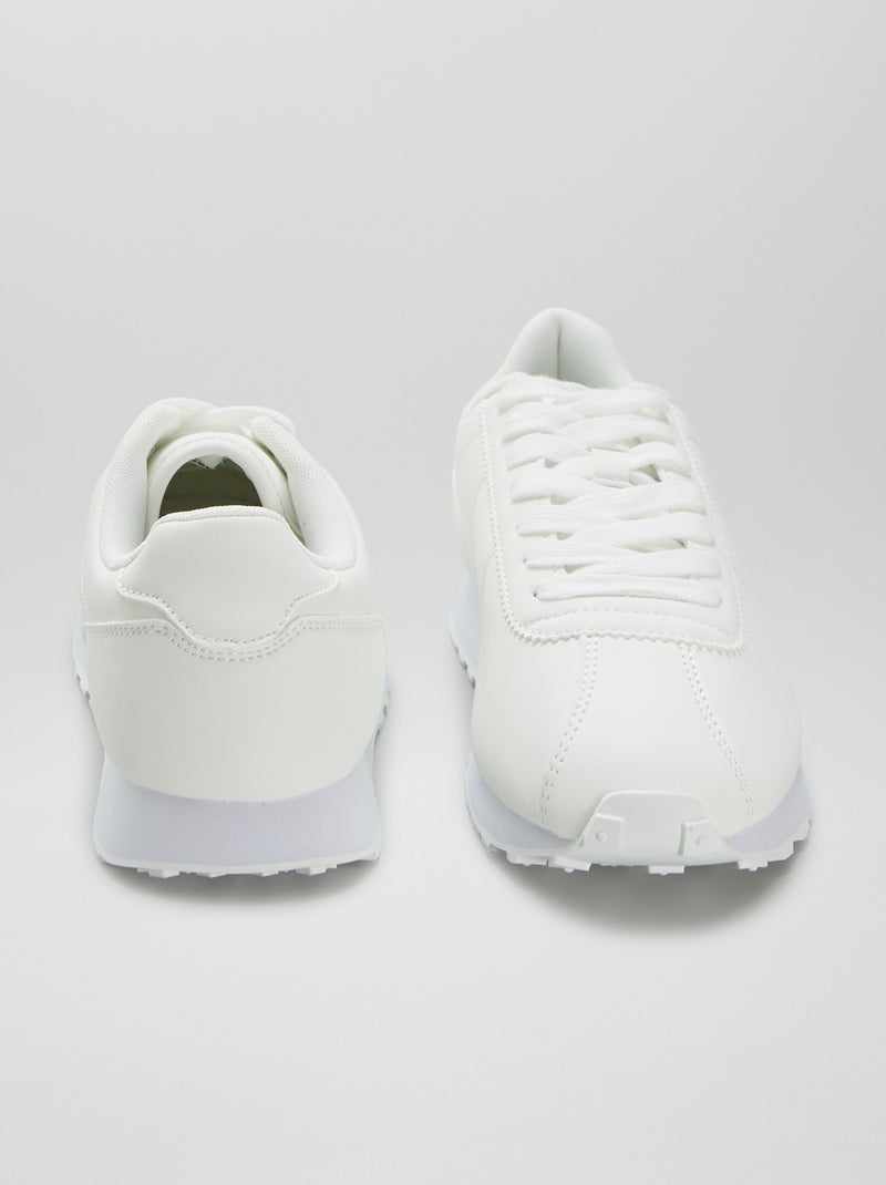 Zapatillas bajas estilo retro BLANCO - Kiabi