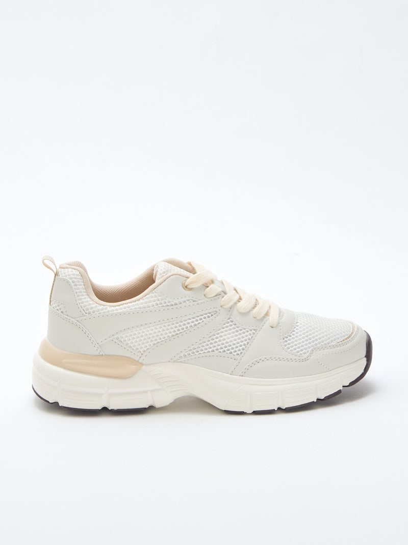 Zapatillas bajas estilo running Beige - Kiabi