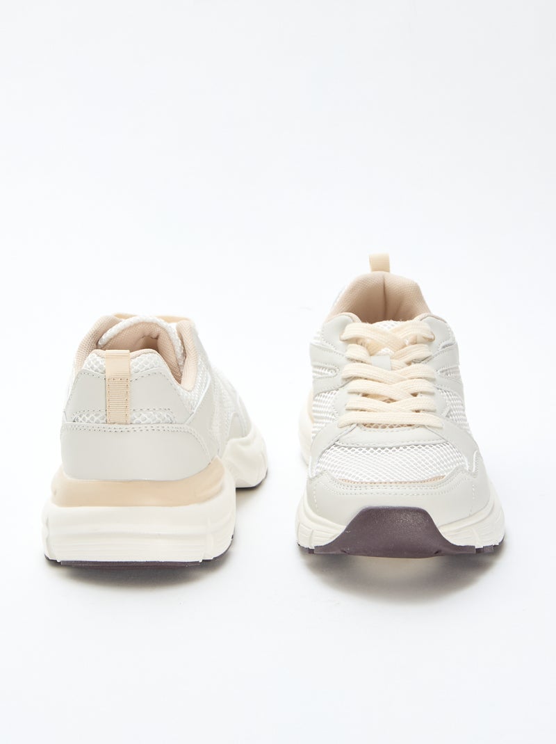 Zapatillas bajas estilo running Beige - Kiabi