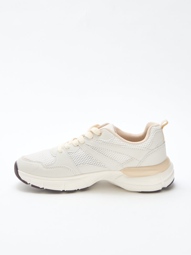 Zapatillas bajas estilo running Beige - Kiabi