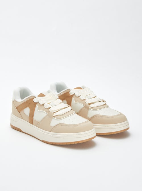 Zapatillas bajas estilo skate tricolores - Kiabi