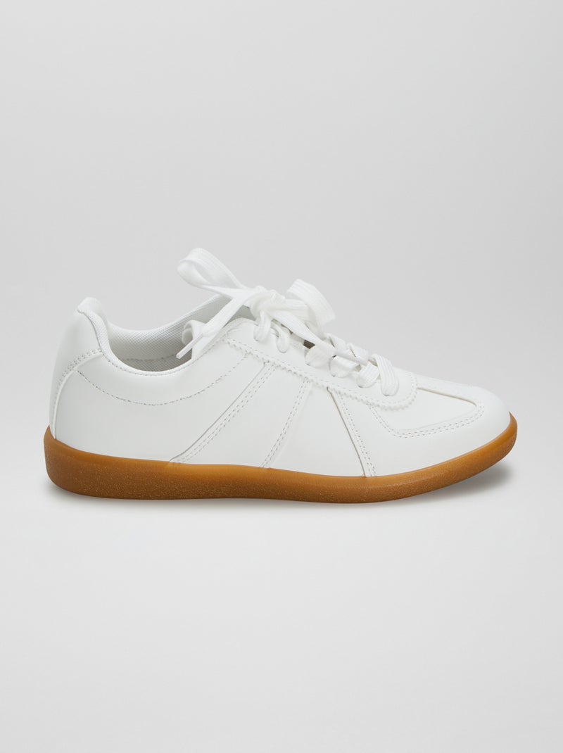 Zapatillas bajas lisas BLANCO - Kiabi